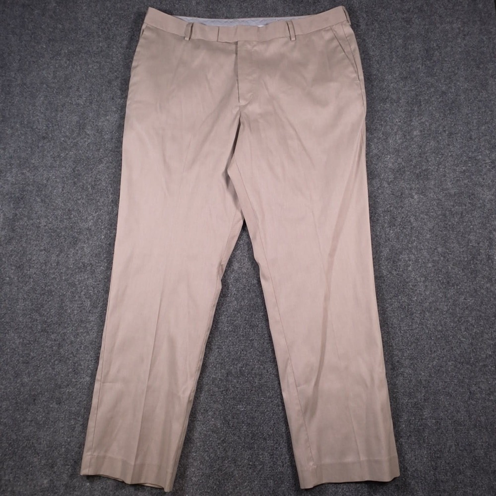 Charles Tyrwhitt Dress Pants Mens 38x30 Beige Non-Iron Classic Fit Stretch